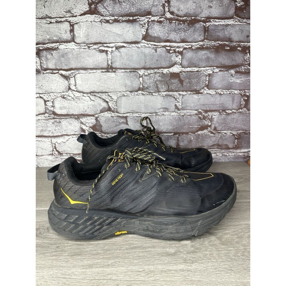 Hoka One One Speedgoat 4 GTX Gore-Tex Athletic Running Shoes Black Men 10.5M US
